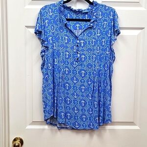 Kim Rogers jersey top with Anchor decorations.
